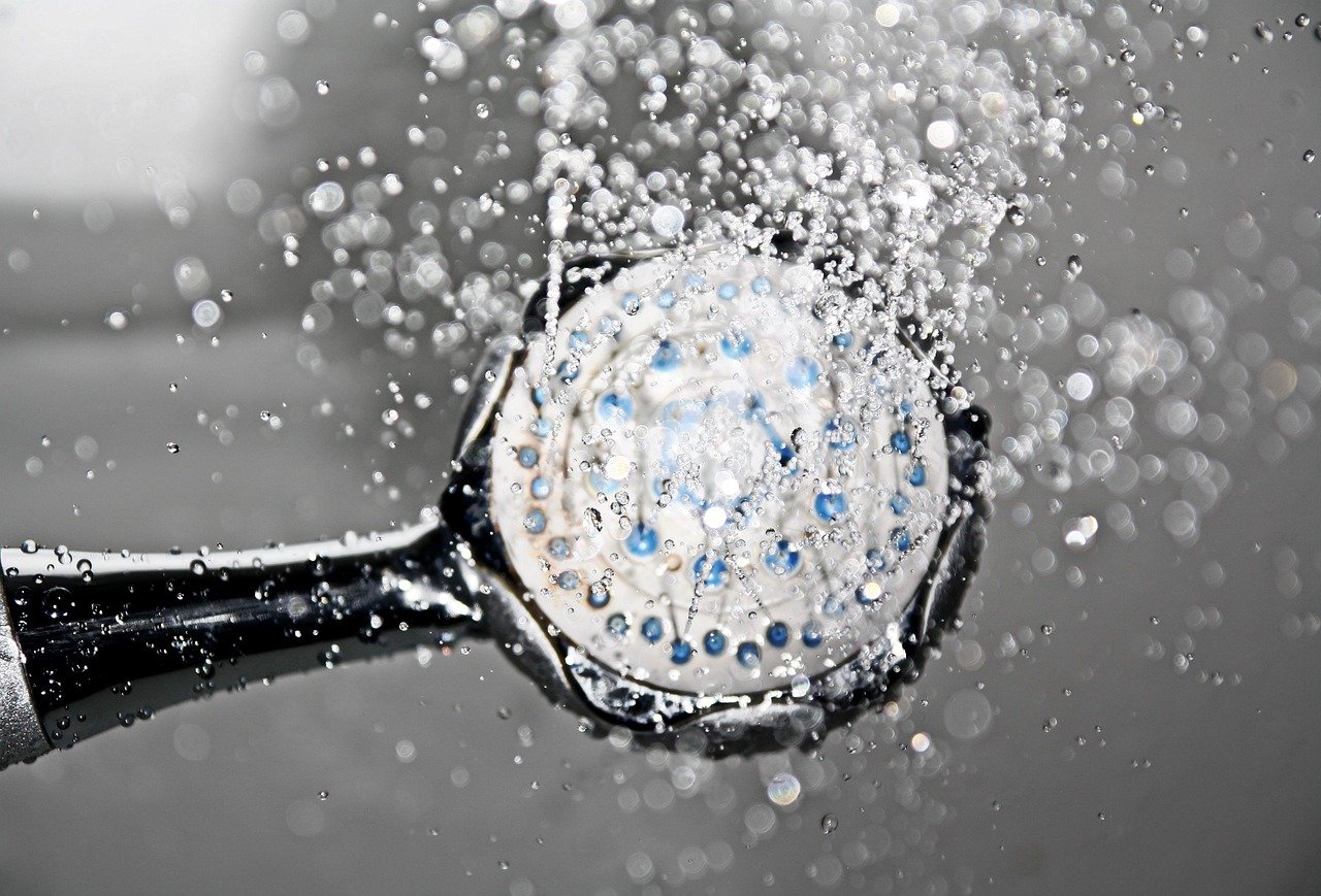 shower, shower head, water, waterdrop, run down, to bathe, nature, hygiene, to wash, personal hygiene, metal, silver, chrome, wet, splash, structure